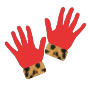 手袋：赤色