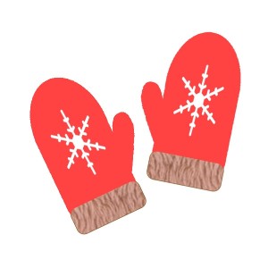 ミトンの手袋：赤色